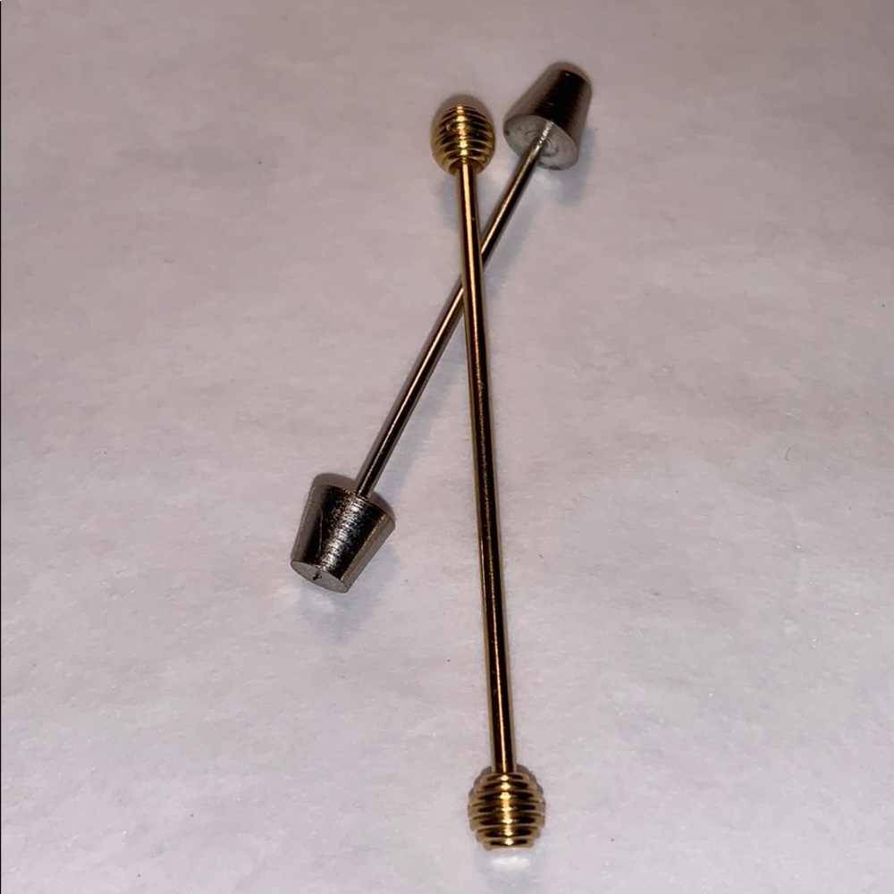 2 Tie bars/pins/rods shirt collar